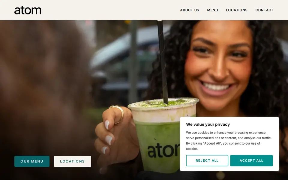 The top of atomcoffee.co.uk