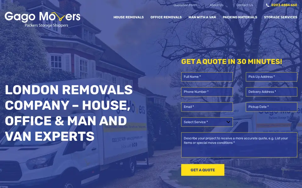 The top of gagomovers.com