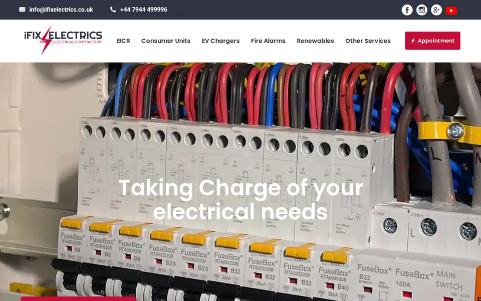 The top of ifixelectrics.co.uk