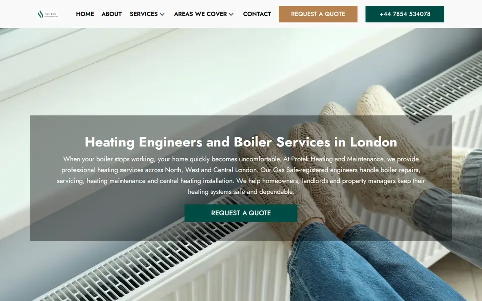 The top of protekheatingandmaintenance.co.uk