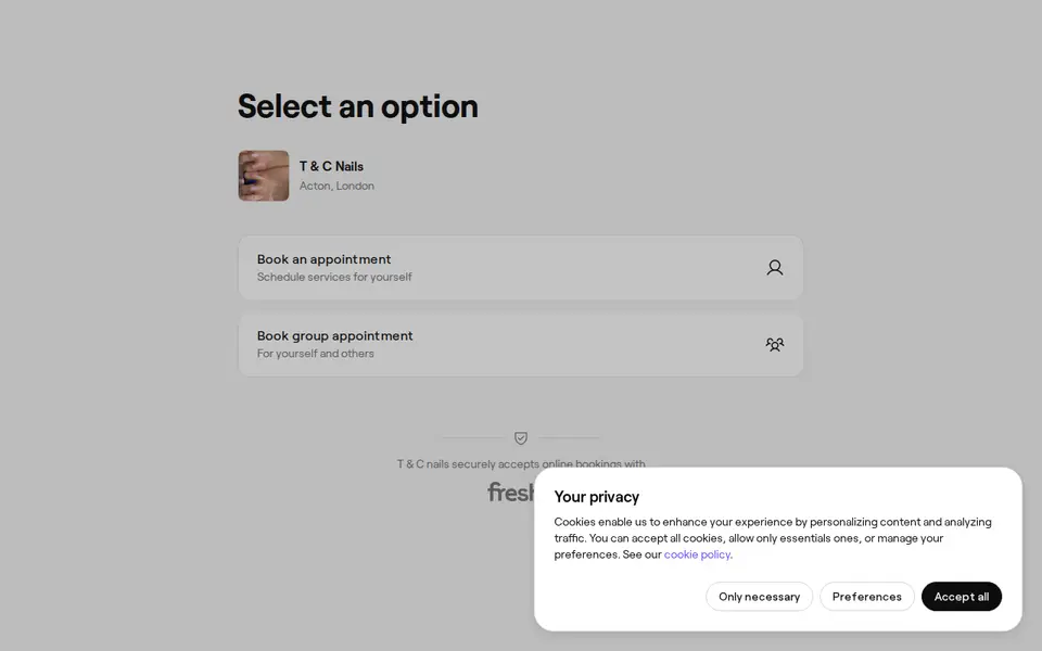 The top of fresha.com