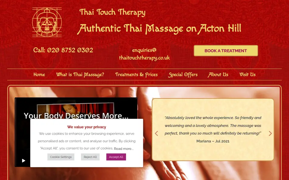 The top of thaitouchtherapy.co.uk