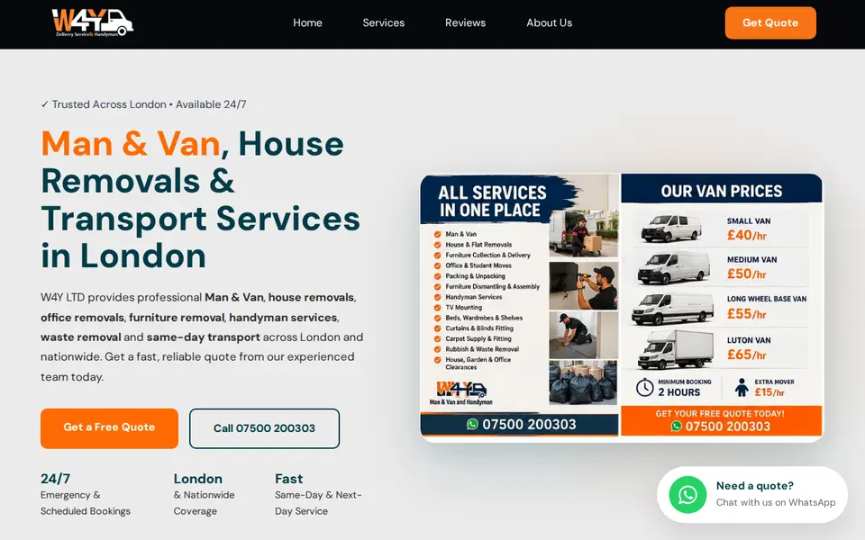 The top of w4y.co.uk