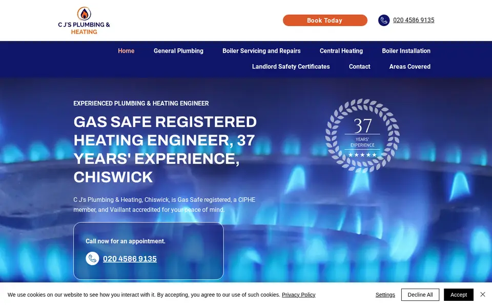 The top of cjsplumbingandheating.co.uk