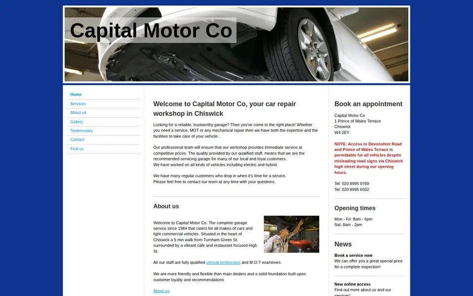 The top of capitalmotorchiswick.com