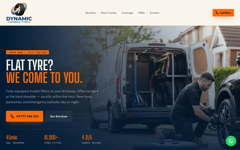 The top of dynamicmobiletyre.co.uk
