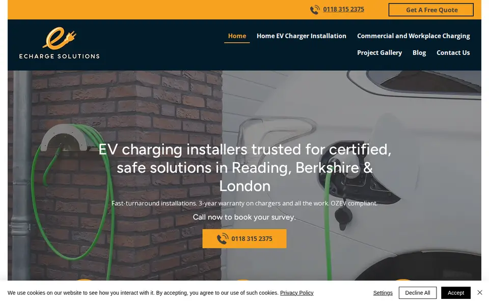 The top of echargesolutions.co.uk
