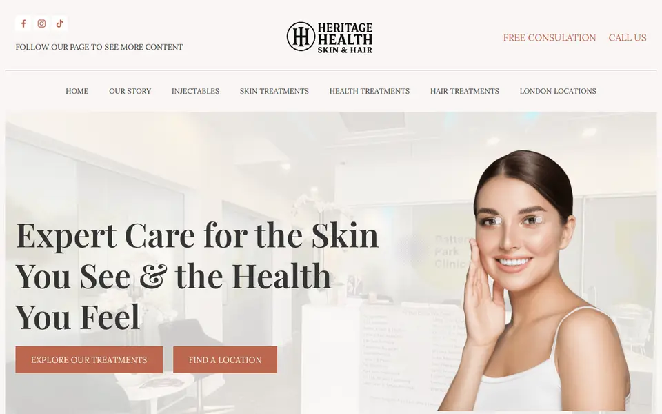 The top of heritage-healthskin.com