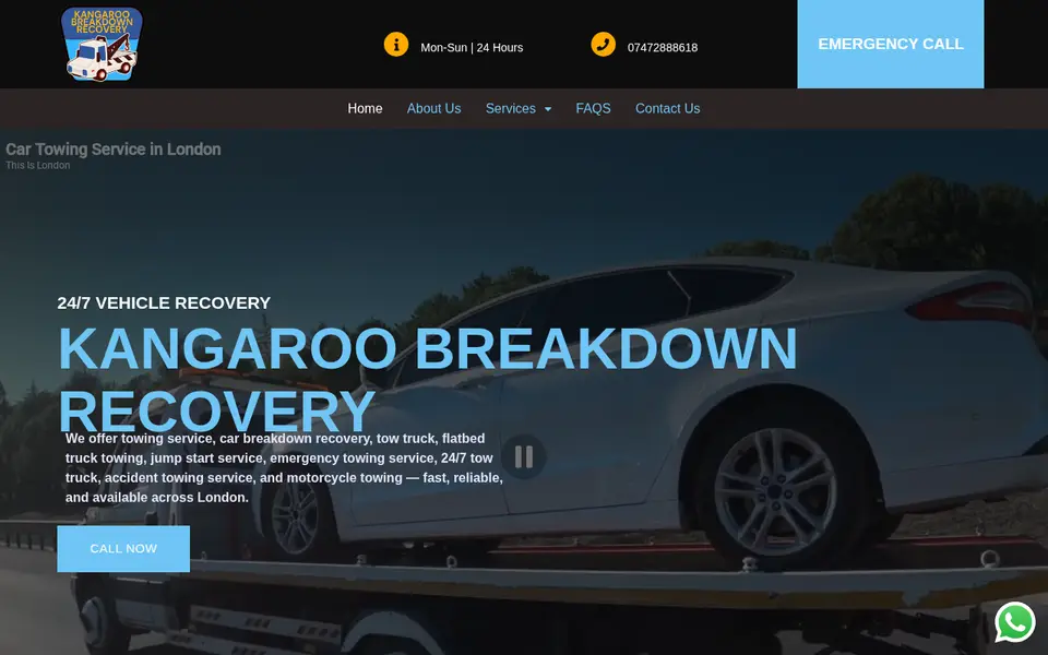 The top of kangaroobreakdownrecovery.co.uk