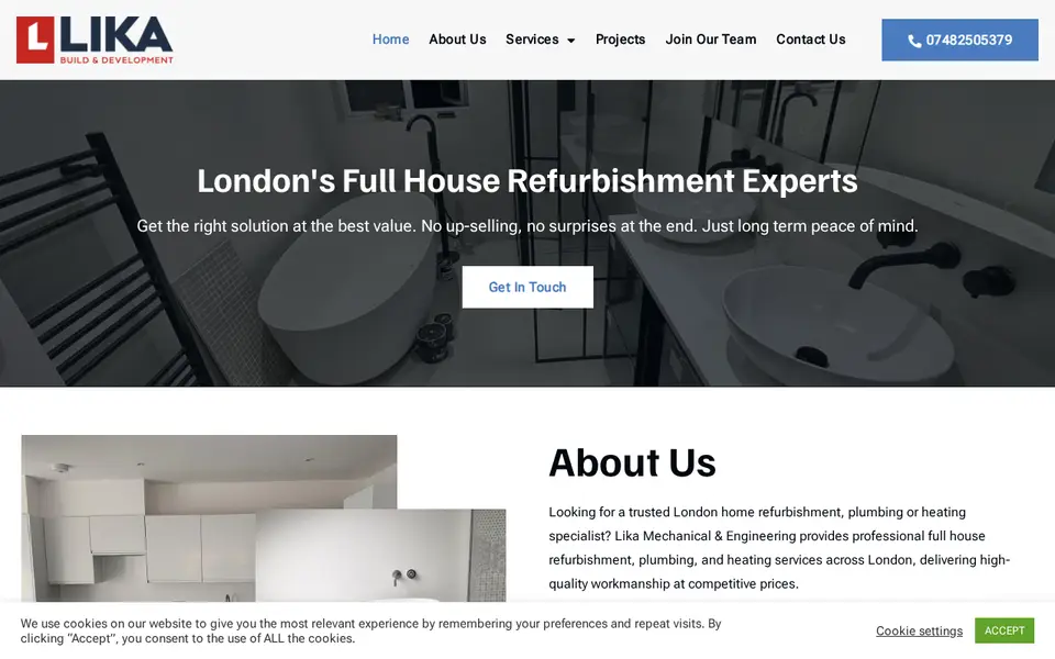 The top of likacompany.co.uk