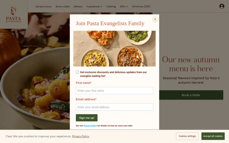 The top of pastaevangelists.com