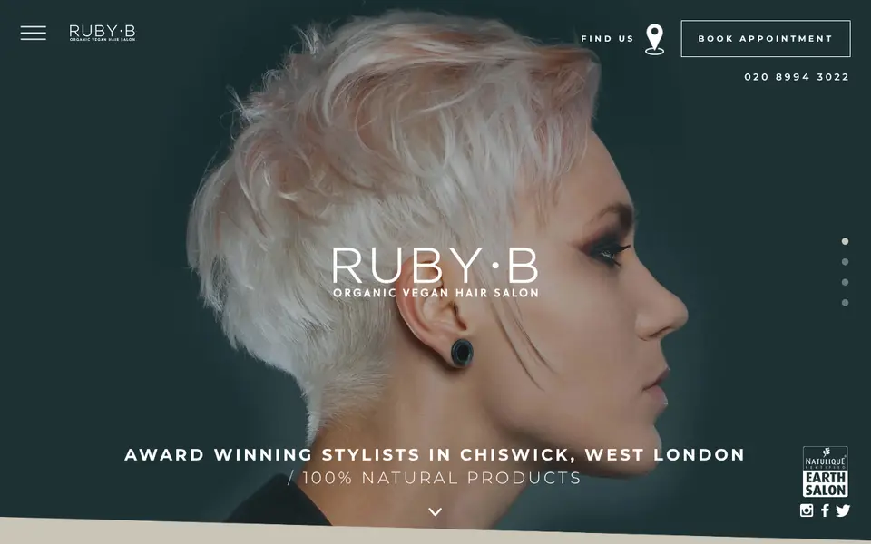 The top of rubyb.co.uk