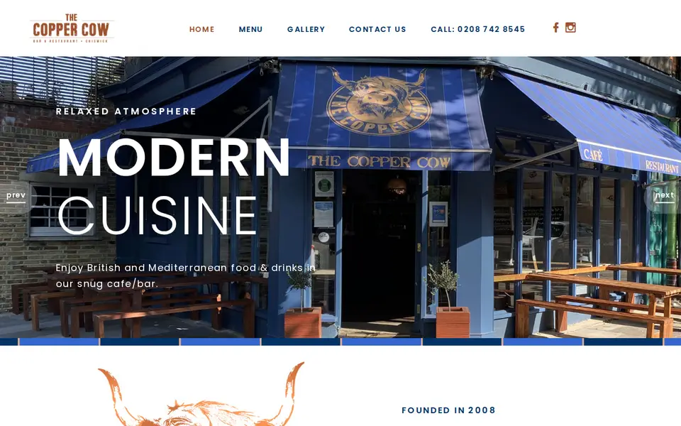 The top of thecoppercow.co.uk