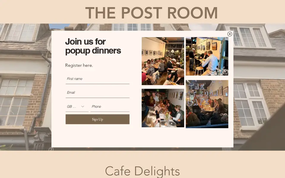 The top of thepostroomcafe.co.uk