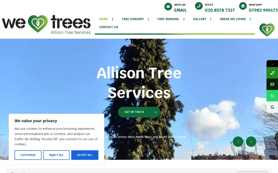 The top of allisontreeservices.co.uk