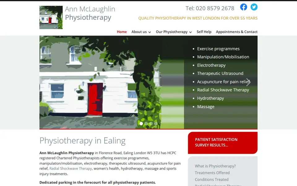 The top of annmclaughlinphysio.co.uk