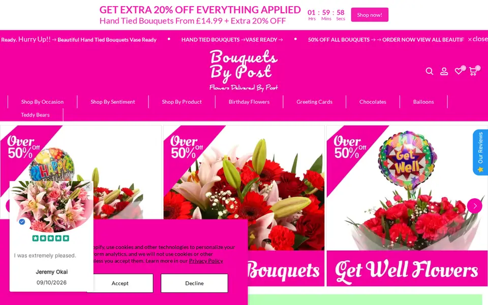 The top of bouquetsbypost.com