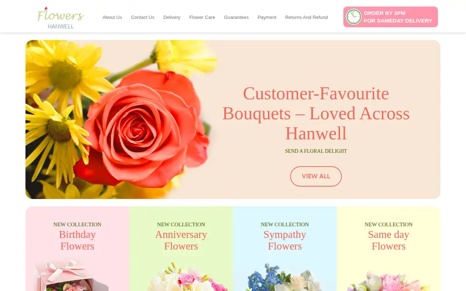 The top of flowershanwell.co.uk