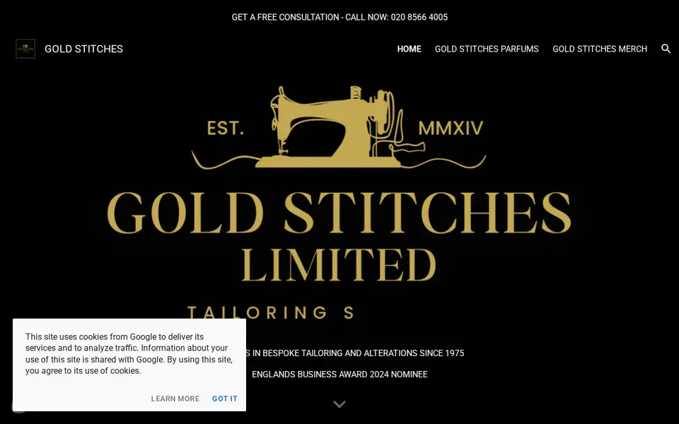 The top of goldstitches.co.uk