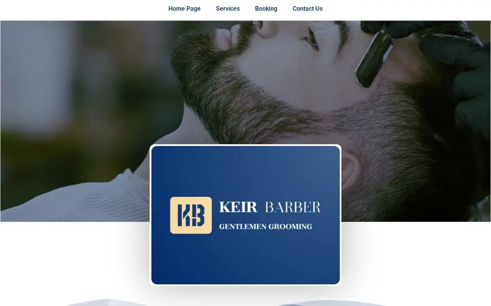 The top of keirbarbers.co.uk