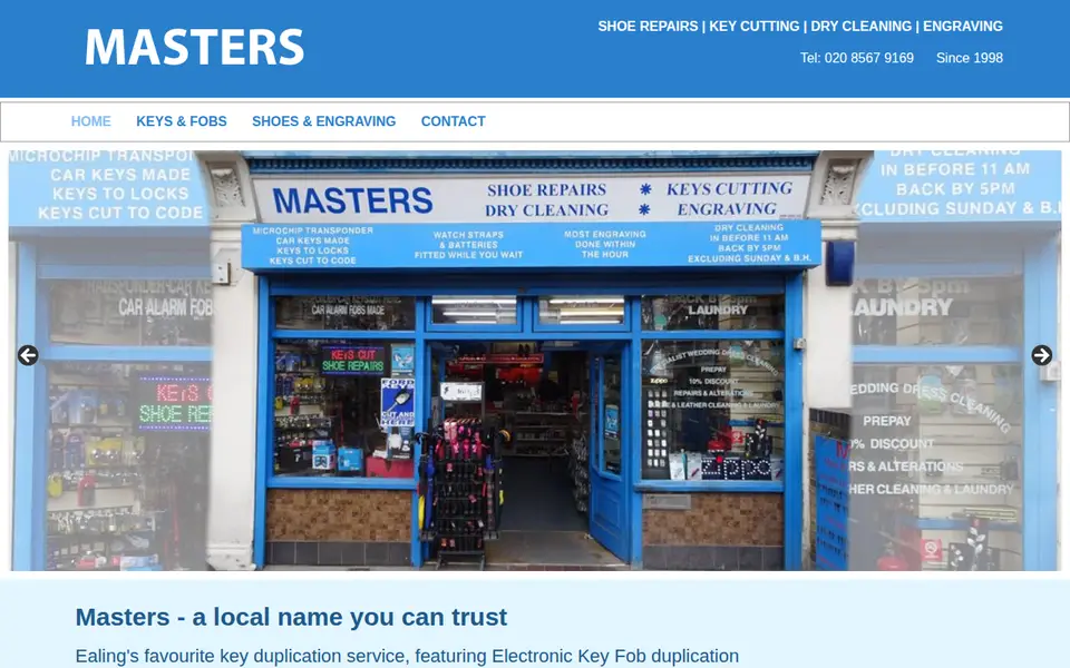 The top of masters-services-ealing.com