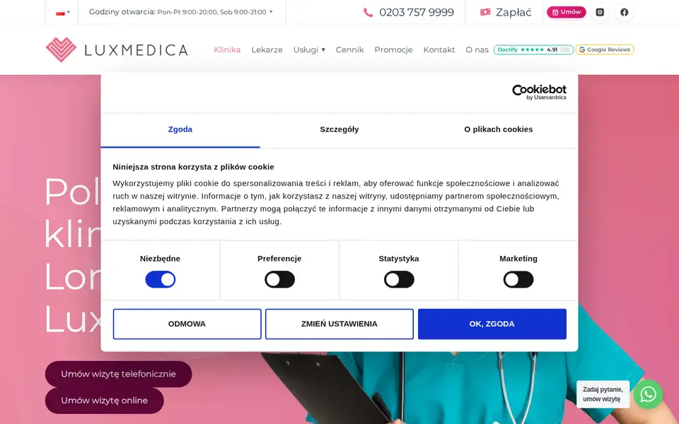 The top of luxmedica.co.uk