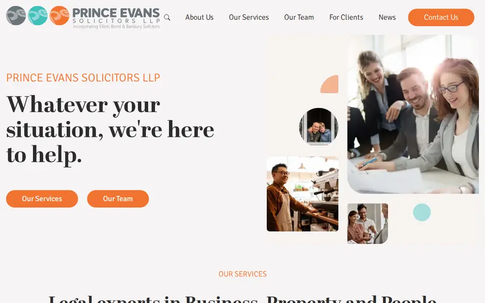 The top of prince-evans.co.uk