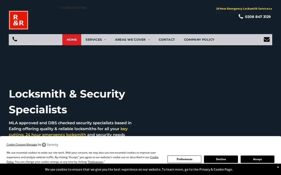 The top of randrsecuritylocksmiths.com