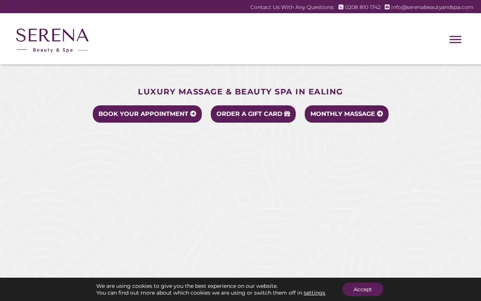The top of serenabeautyandspa.com
