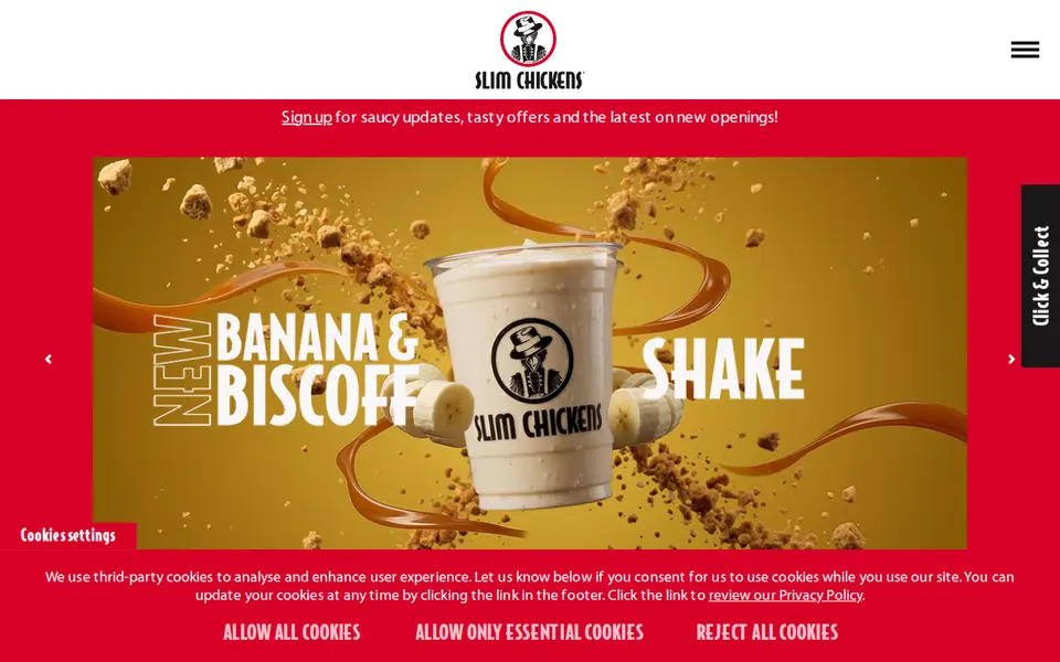 The top of slimchickens.co.uk