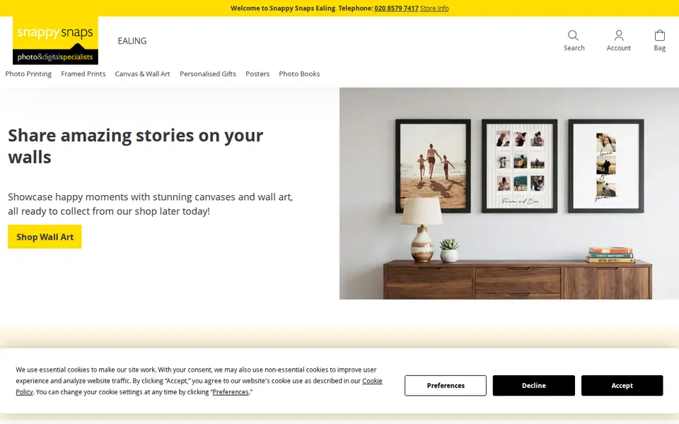 The top of snappysnaps.co.uk