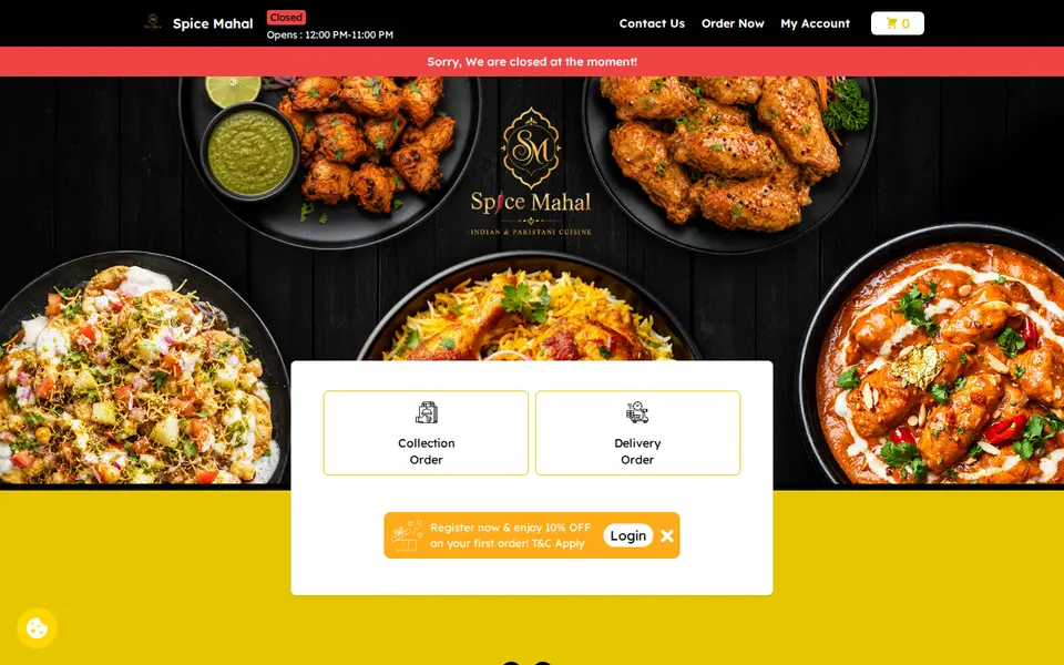 The top of spice-mahal.co.uk