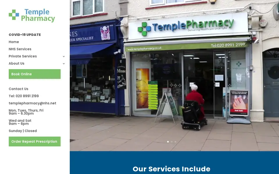 The top of templepharmacy.co.uk