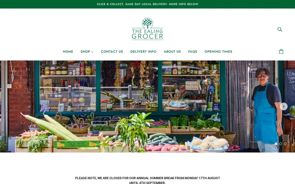 The top of theealinggrocer.com