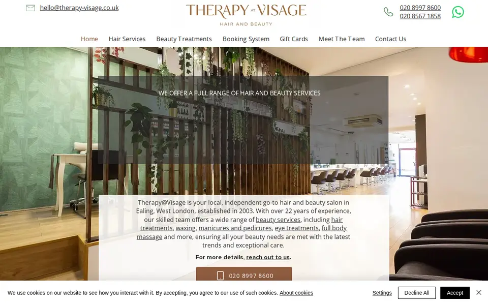 The top of therapy-visage.co.uk