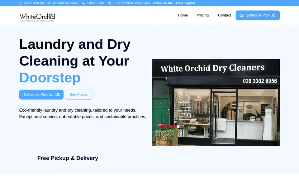 The top of whiteorchidlaundry.co.uk