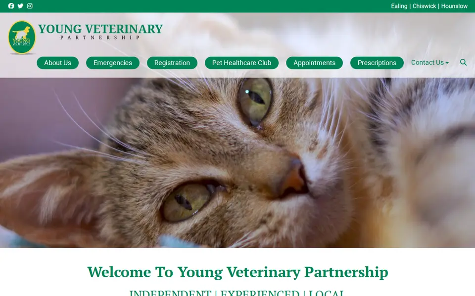 The top of youngvets.co.uk