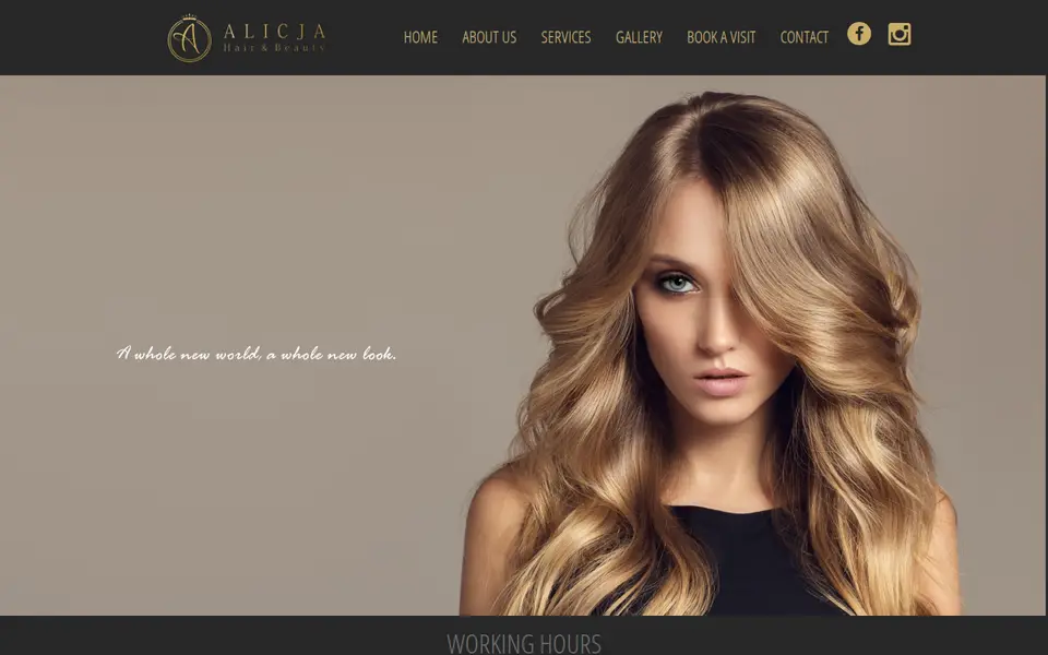 The top of aliciahairandbeauty.co.uk
