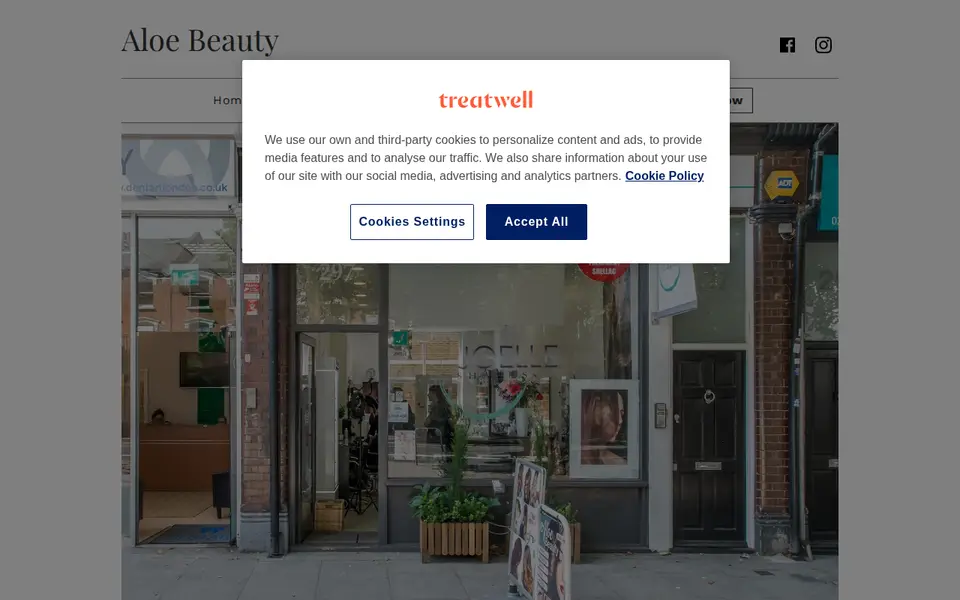 The top of aloe-beauty.mytreatwell.co.uk