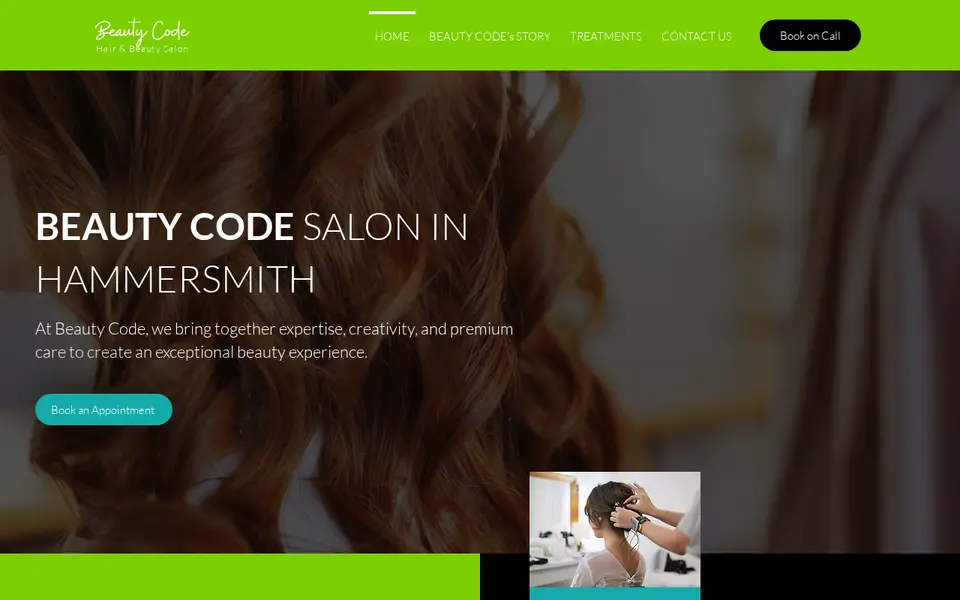 The top of beautycodesalon.com
