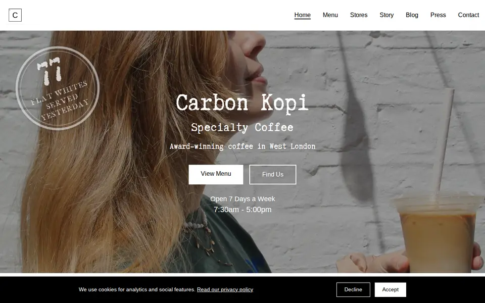 The top of carbonkopi.com