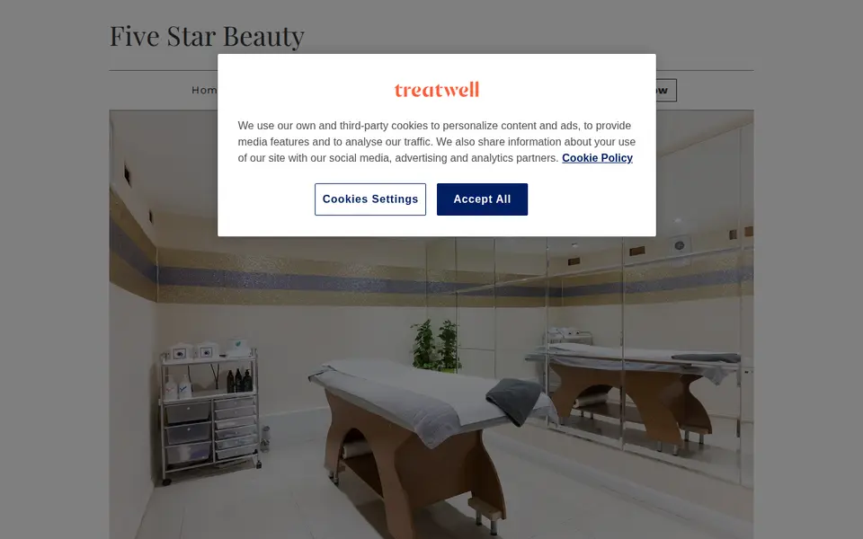 The top of fivestarbeauty.mytreatwell.co.uk