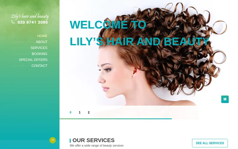 The top of lilyhairandbeauty.co.uk