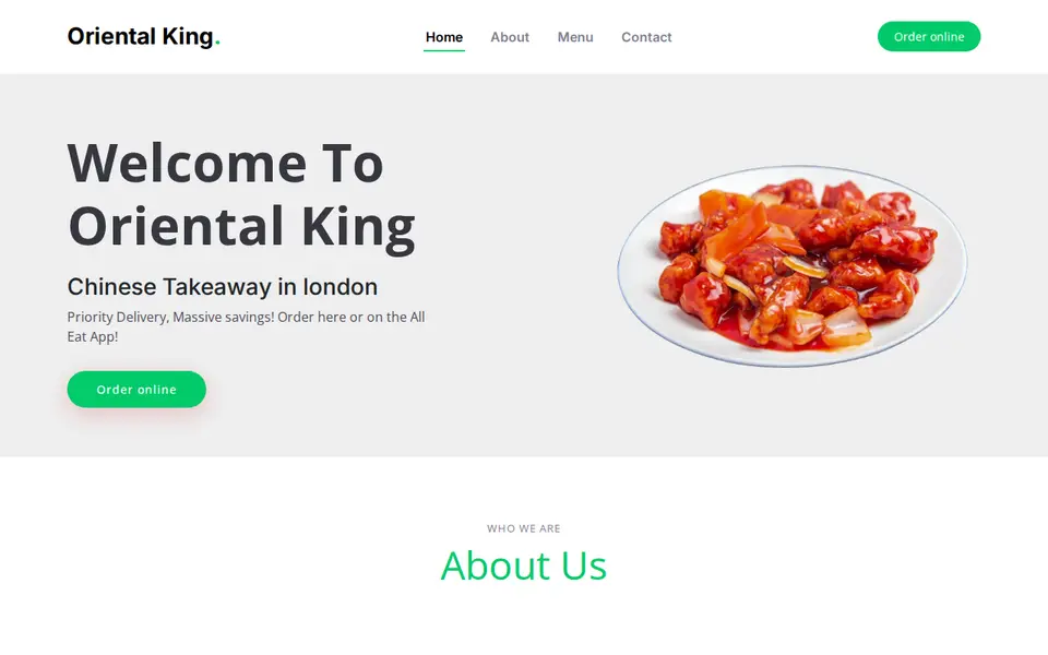 The top of orientalkingchinese.co.uk