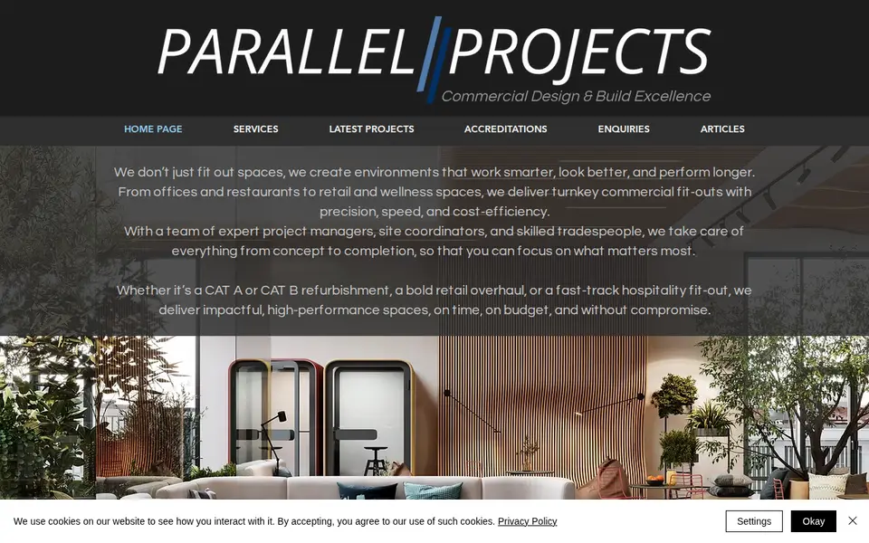 The top of parallelprojects.uk