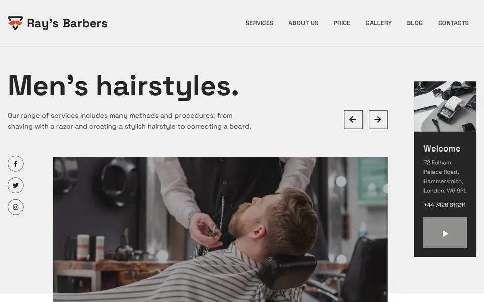 The top of rays-barbers.com