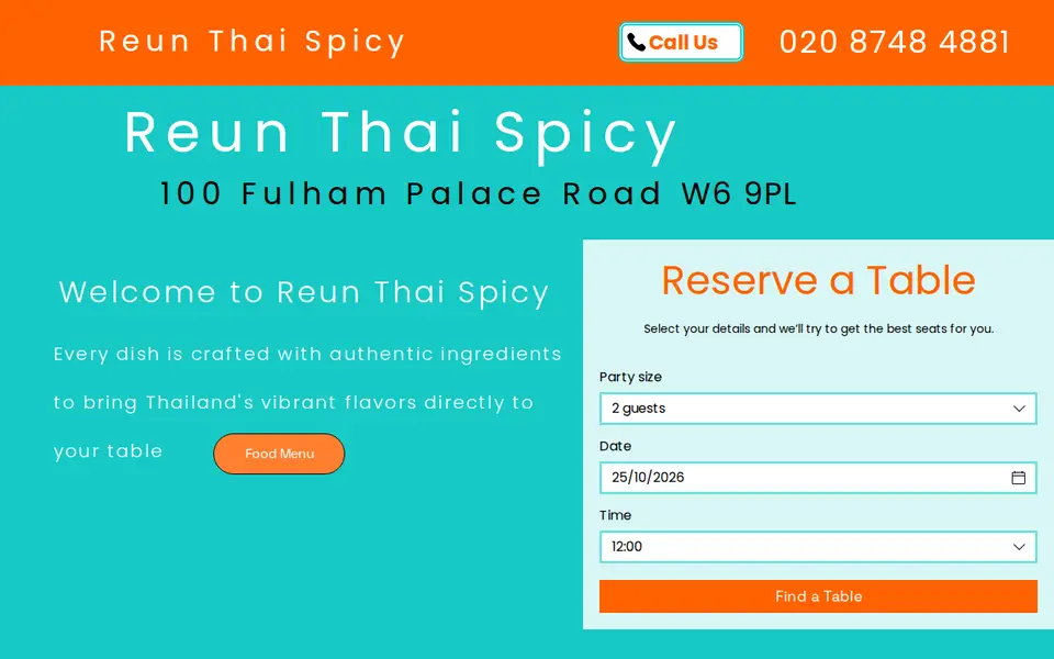The top of reunthaispicy.co.uk