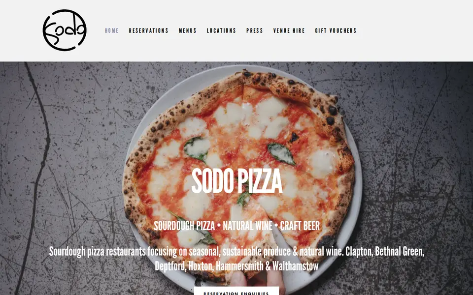 The top of sodopizza.co.uk