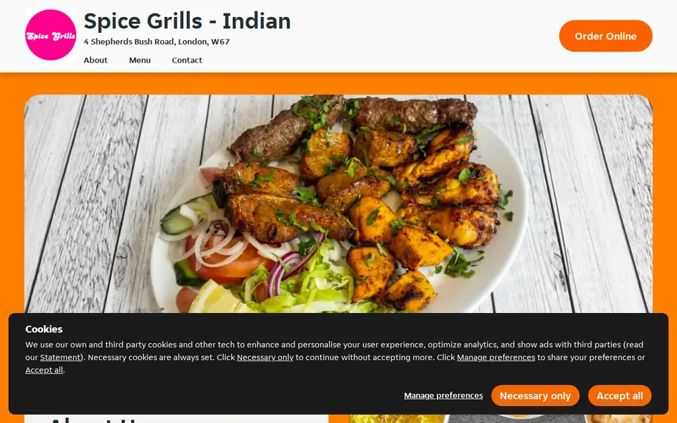 The top of spicegrilllondon.co.uk