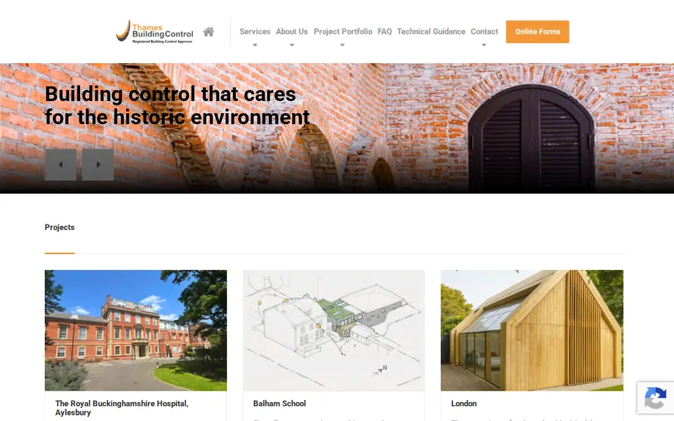 The top of thamesbuildingcontrol.co.uk